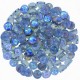 Czech 2-hole Cabochon beads 6mm Crystal Blue Rainbow